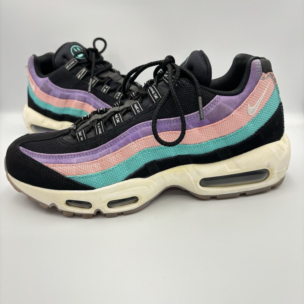 Nike Air Max 95 Have A Nike Day Sneakers BQ9131-001 Mens 9.5 Teal Purple Black